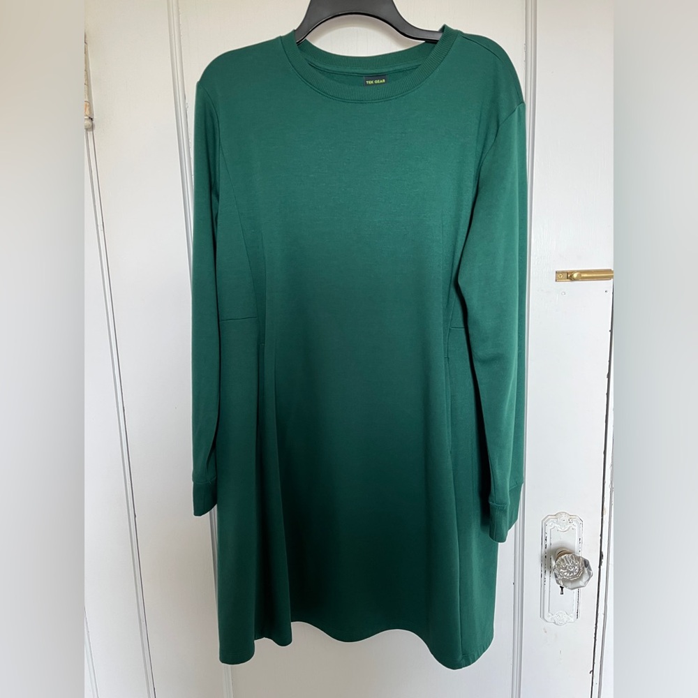 Tek Gear soft fleece dress, green, L